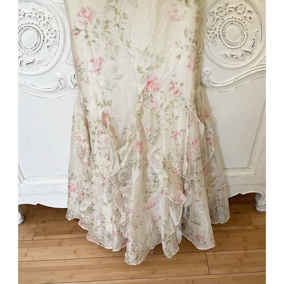 Lulus Deluca Dress Women's XS Cream Floral Maxi Ruffled Sleeveless NWOT - Picture 7 of 14